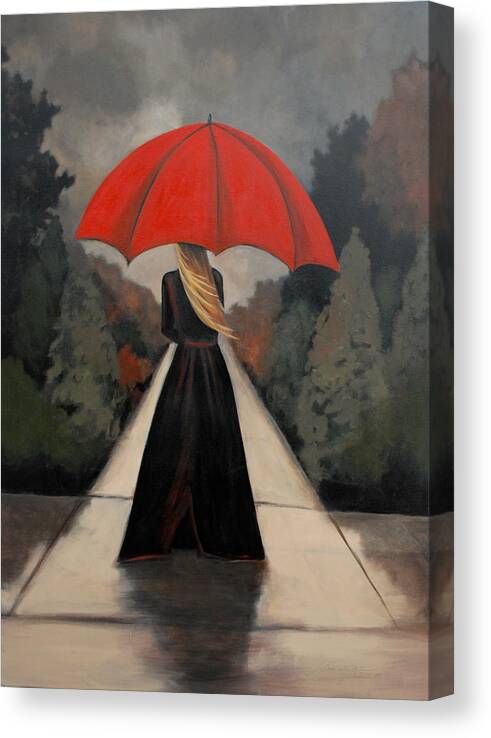 Umbrella Canvas Print featuring the painting Half Way To Heaven by Lori McPhee