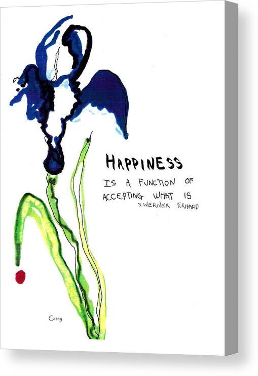 Inspiration Canvas Print featuring the drawing Happiness by Casey Shannon