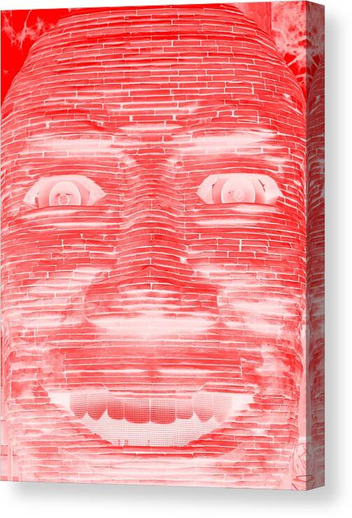 Architecture Canvas Print featuring the photograph IN YOUR FACE in NEGATIVE RED by Rob Hans