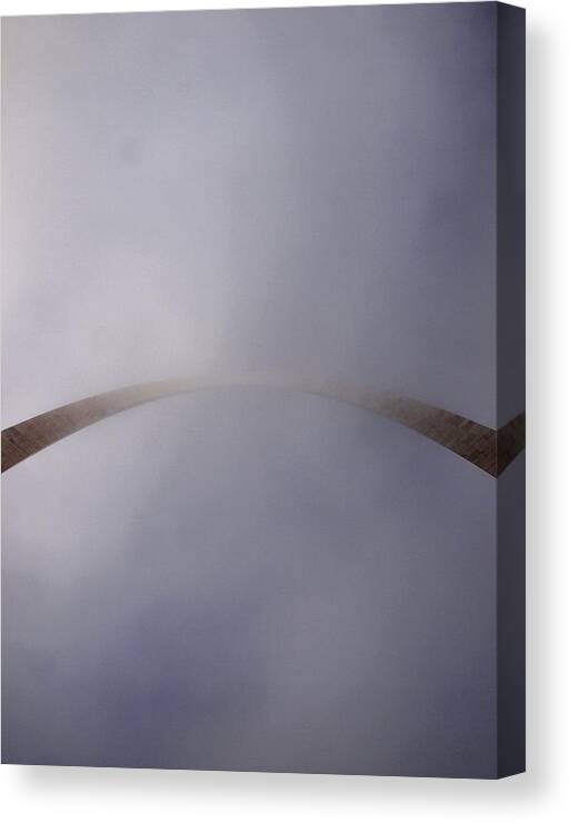 St. Louis Arch Canvas Print featuring the photograph Lost in the Clouds by Joshua House
