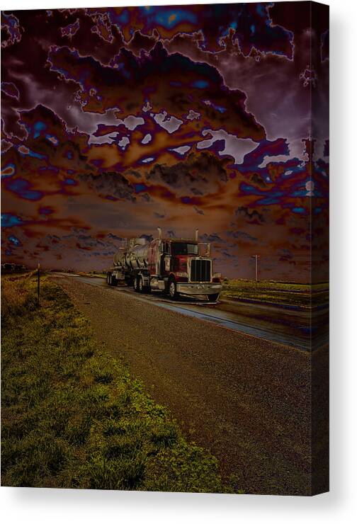 Truck Canvas Print featuring the photograph Midnight Deisel by Bill and Linda Tiepelman