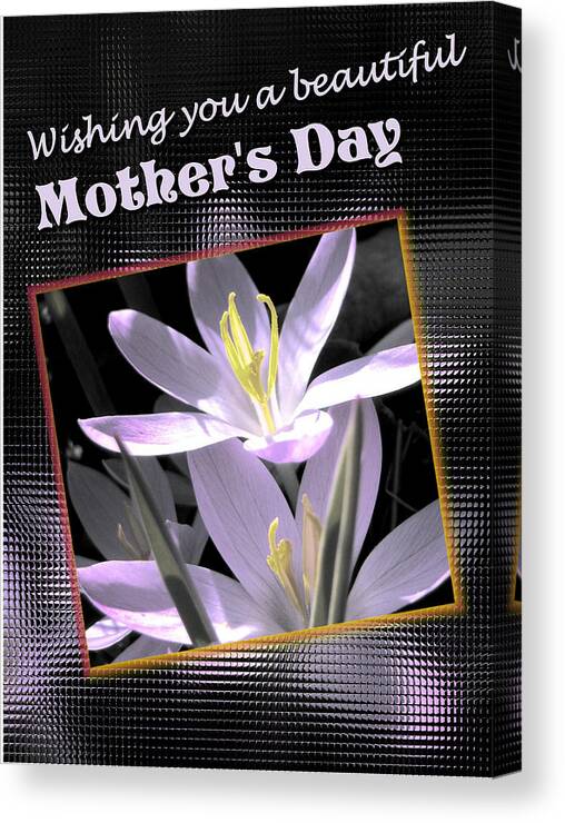 Greeting Card Canvas Print featuring the digital art Mothers Day Wish by Susan Kinney