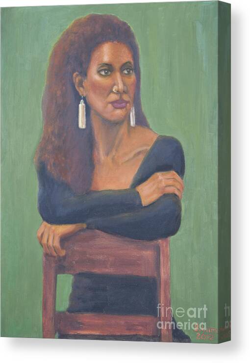 Portrait Canvas Print featuring the painting Nicole by Bruce Lum
