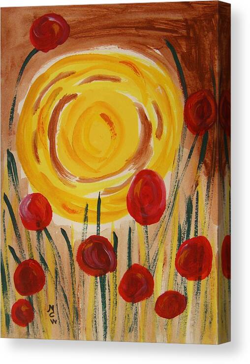 Sun Canvas Print featuring the painting On a Sunny Island by Mary Carol Williams