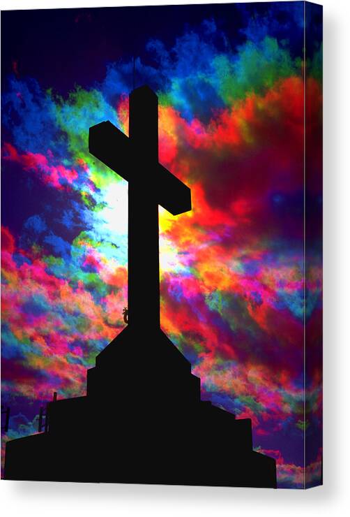 Cross Canvas Print featuring the photograph Power of the Cross by Larry Landolfi