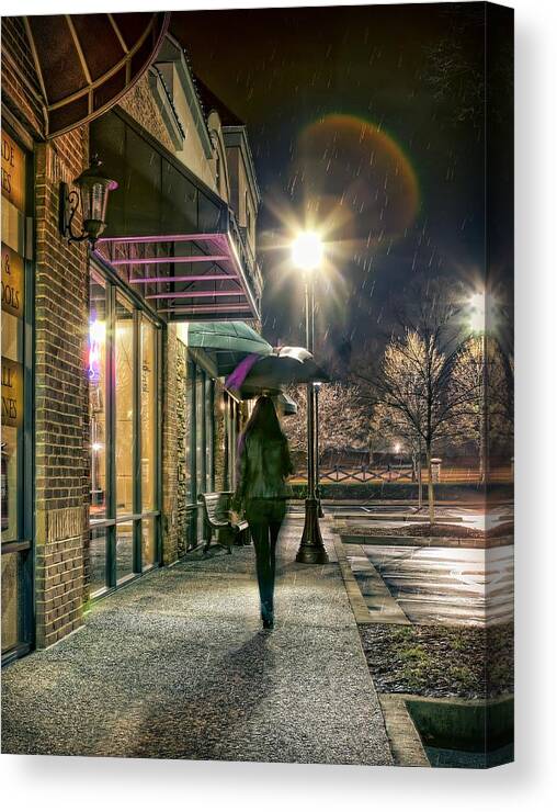 Umbrella Canvas Print featuring the photograph Rain by Anna Rumiantseva