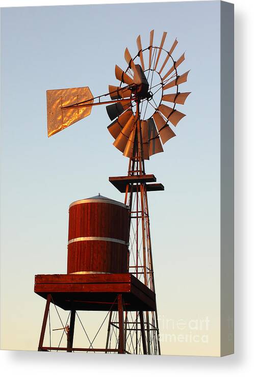 Windmill Canvas Print featuring the photograph Restored Aermotor by Robert Frederick