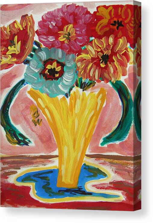 Flowers Canvas Print featuring the painting Summer Season 2012 Blooms by Mary Carol Williams