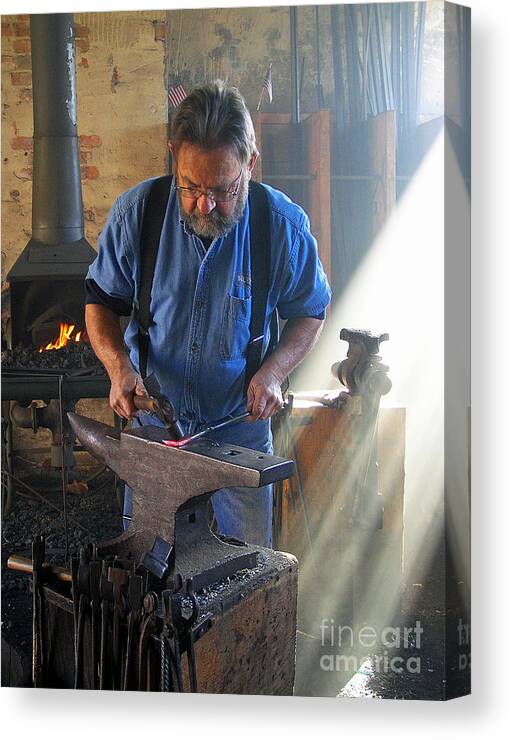 Portrait Canvas Print featuring the photograph The Smithy by Li Newton