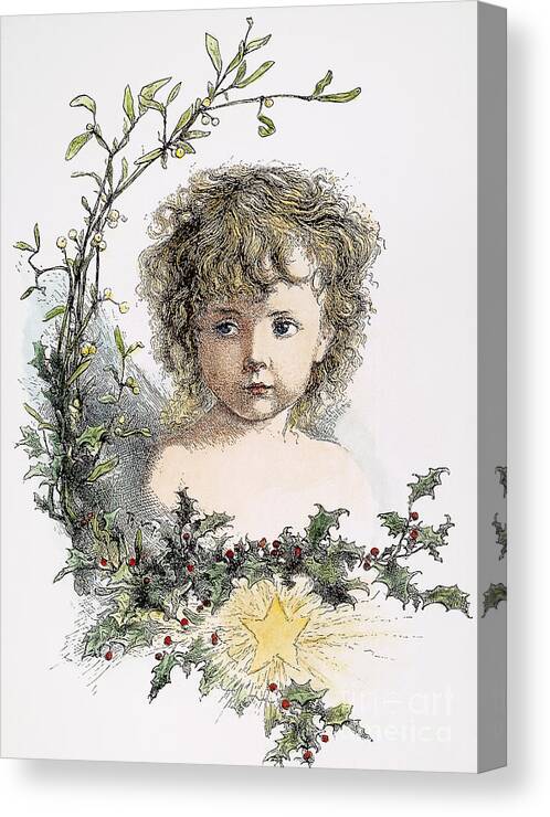 19th Century Canvas Print featuring the photograph Thomas Nast: Christ Child by Granger