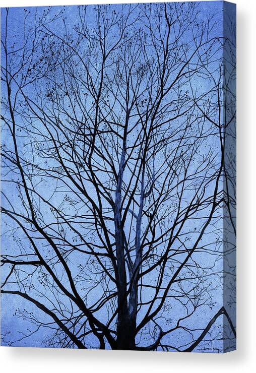 Tree Canvas Print featuring the painting Tree in Winter by Andrew King