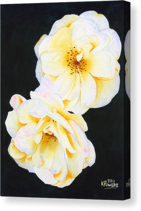 Flower Canvas Print featuring the painting Two of a Kind by Ken Powers
