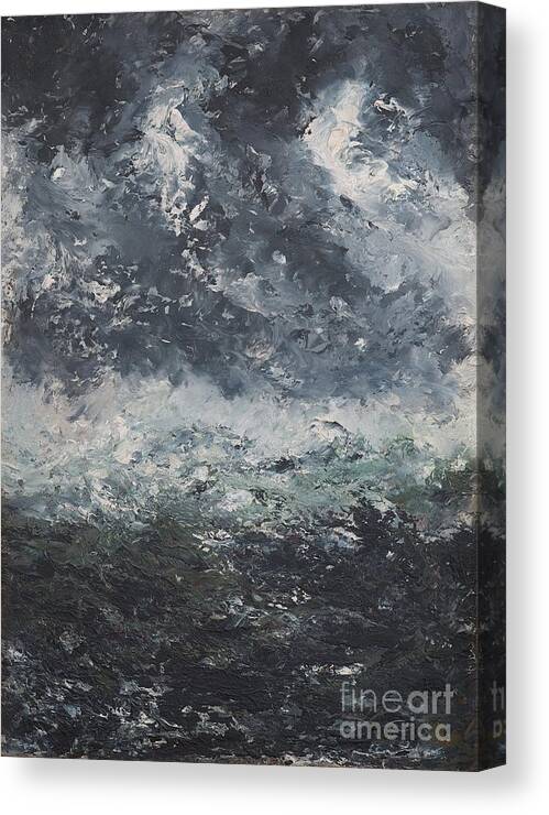 August Strindberg Canvas Print featuring the painting Storm Landscape. by Celestial Images
