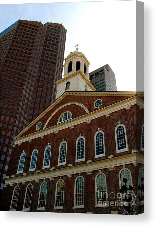 Faneuil Hall Canvas Print featuring the photograph Boston Architecture #1 by Deena Withycombe