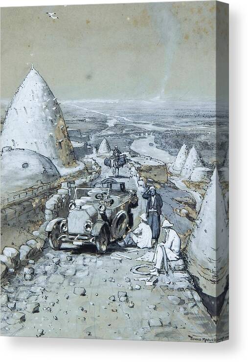 Donald Maxwell (1877-1936) - Broken Down In The Middle East Canvas Print featuring the painting Broken down in the Middle East #1 by MotionAge Designs
