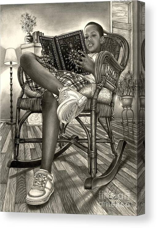 Boyreading Canvas Print featuring the drawing Knowledge is Key #1 by Omoro Rahim
