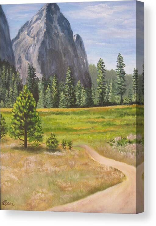 Meadow Canvas Print featuring the painting Majestic Road by Lisa Barr