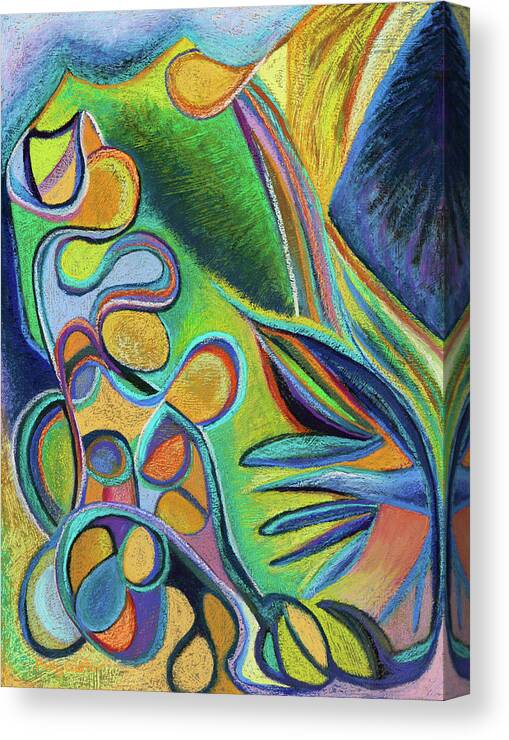 Abstract Expressionist Painting Canvas Print featuring the pastel Meandering Curiosity #2 by Polly Castor