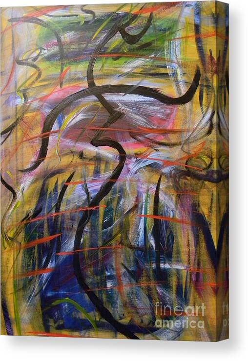 Abstract Canvas Print featuring the painting The Dance #1 by Leslie Revels