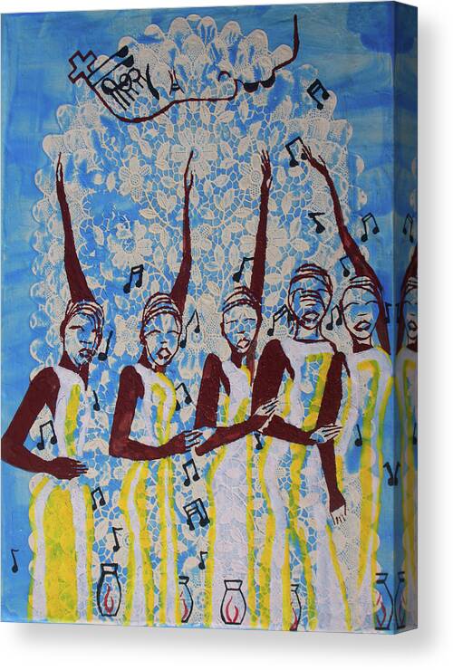 Jesus Canvas Print featuring the painting The Wise Virgins #19 by Gloria Ssali