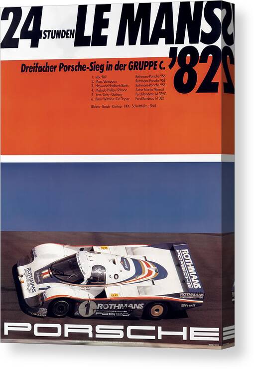 24 Hours Of Le Mans Canvas Print featuring the photograph 1982 24hr Le Mans by Georgia Clare