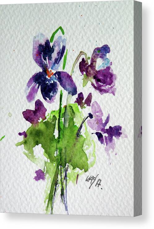 Violet Canvas Print featuring the painting Violet #3 by Kovacs Anna Brigitta