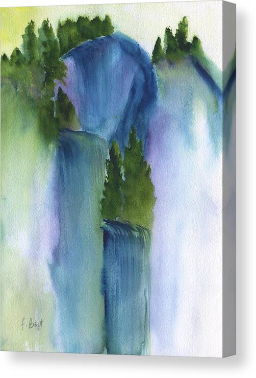 3 Waterfalls Canvas Print featuring the painting 3 Waterfalls by Frank Bright