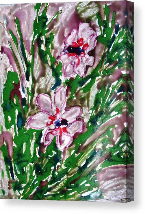 Abstract Canvas Print featuring the painting Divine Flowers #8889 by Baljit Chadha