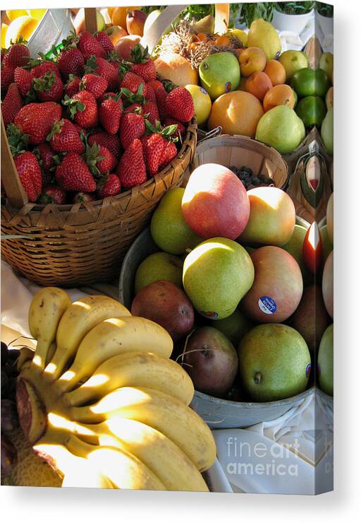 Fruit Canvas Print featuring the photograph A Strawapplenana Show by James B Toy