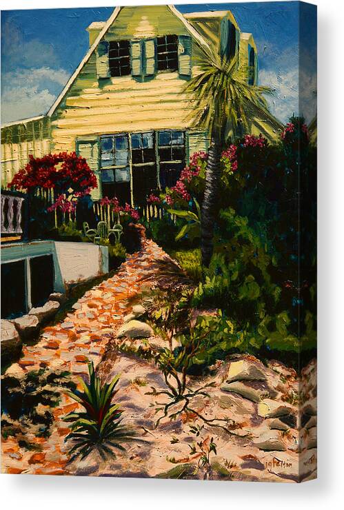 Painting Canvas Print featuring the painting Abacos Hill House by Julianne Felton