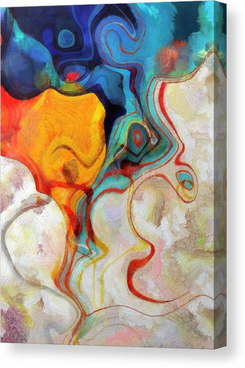 Mixed Media Canvas Print featuring the painting Abstract 4 by Lelia DeMello