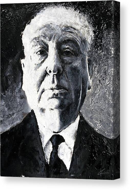 Alfred Hitchcok Canvas Print featuring the painting Alfred Hitchcock 2 by Christian Klute