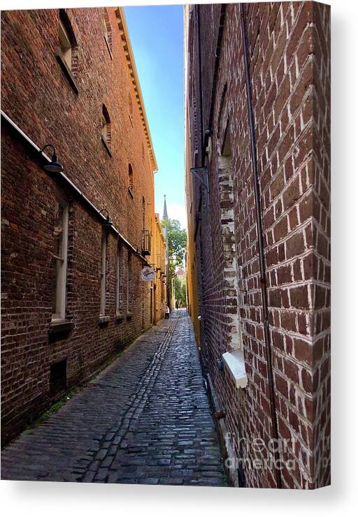 Lodge Alley Canvas Print featuring the photograph Alleyway by Flavia Westerwelle