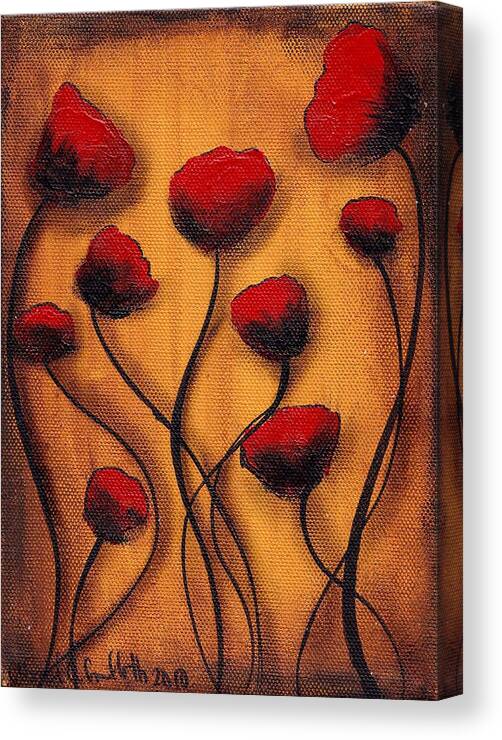 Poppies Canvas Print featuring the painting Amapolas by Abril Andrade