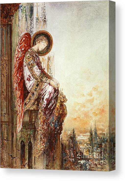 Angelic Canvas Print featuring the painting Angel Traveller by Gustave Moreau