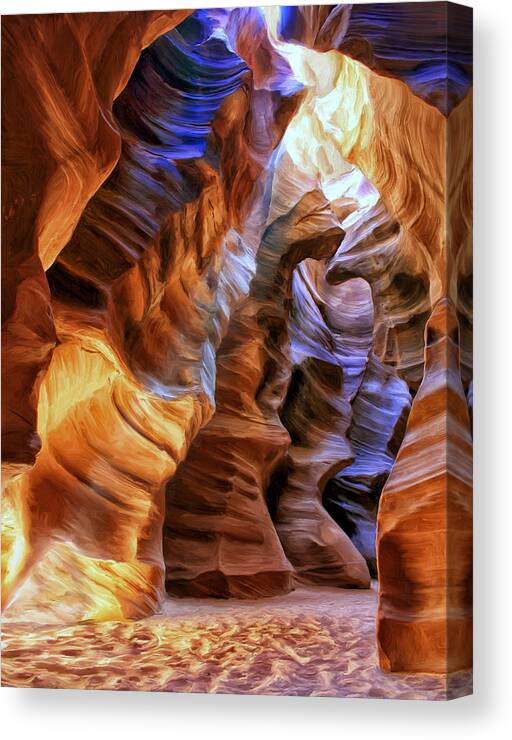 Antelope Canyon Canvas Print featuring the painting Antelope Canyon by Dominic Piperata