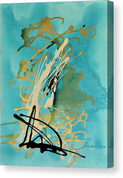 Abstract Canvas Print featuring the painting Aqua by Sonal Raje