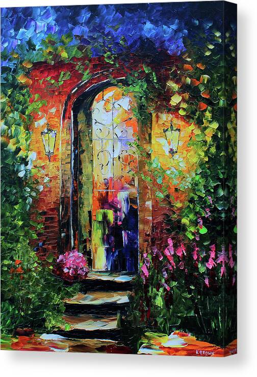  Palm Tree Paintings Canvas Print featuring the painting Archway by Kevin Brown