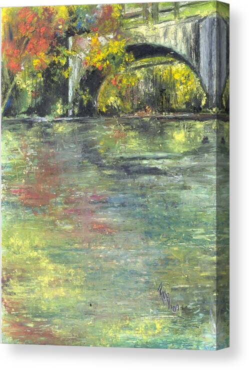 Arkansas Canvas Print featuring the painting Arkansas Trestle by Robin Miller-Bookhout