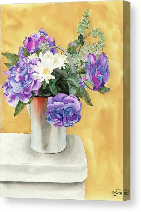 Floral Canvas Print featuring the painting Arrangement by Ken Powers