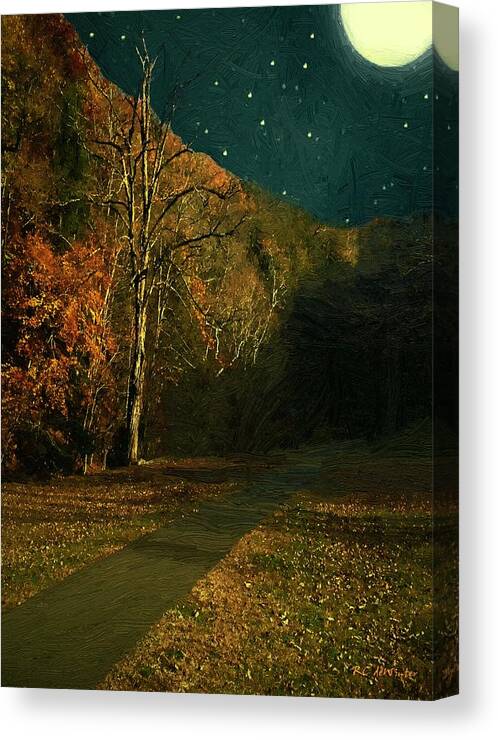 Landscape Canvas Print featuring the painting Autumn Tunnel by RC DeWinter