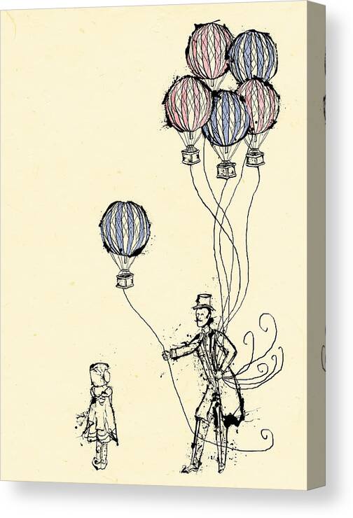 Balloon Canvas Print featuring the digital art Ballons for Sale by William Addison