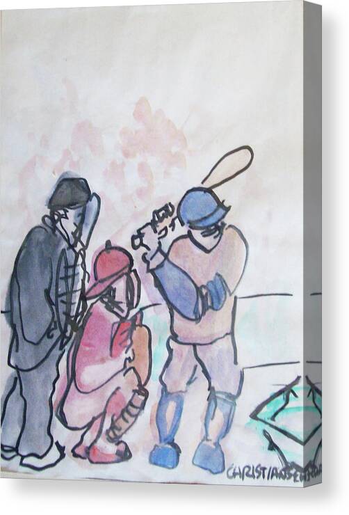 Mistlin Canvas Print featuring the painting Baseball by James Christiansen