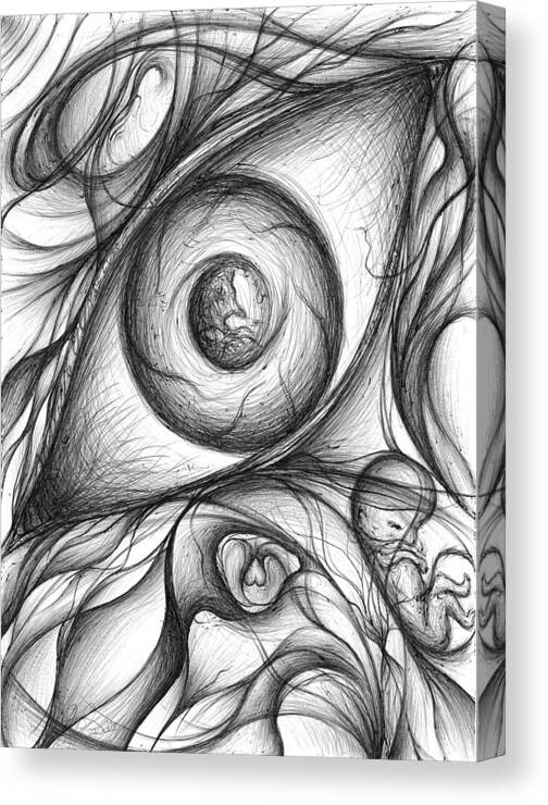 Eye Canvas Print featuring the drawing BEarth aka Free Ourselves by Michael Morgan