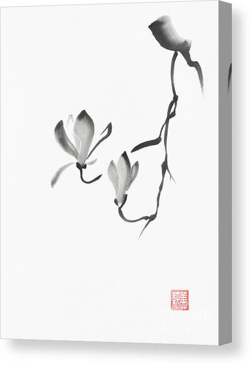 Sumi-e ink painting of a bright cherry blossom branch with many Tote Bag by  Awen Fine Art Prints - Pixels