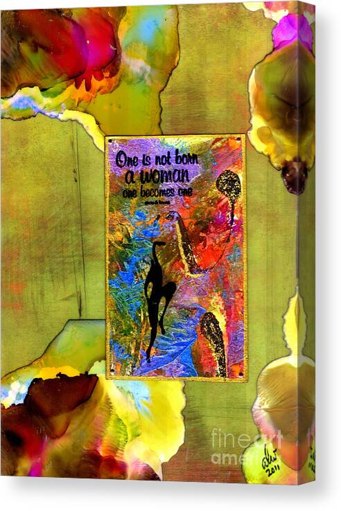 Wood Canvas Print featuring the mixed media Becoming A Woman by Angela L Walker