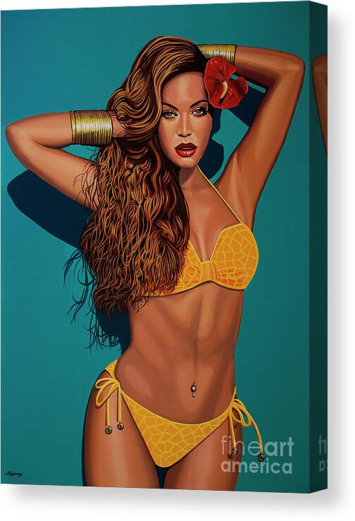 Beyonce Canvas Print featuring the painting Beyonce 2 by Paul Meijering