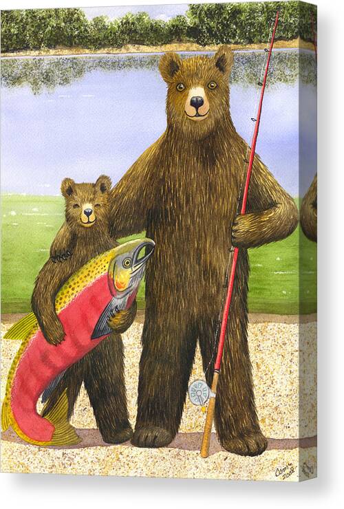 Bear Canvas Print featuring the painting Big Fish by Catherine G McElroy