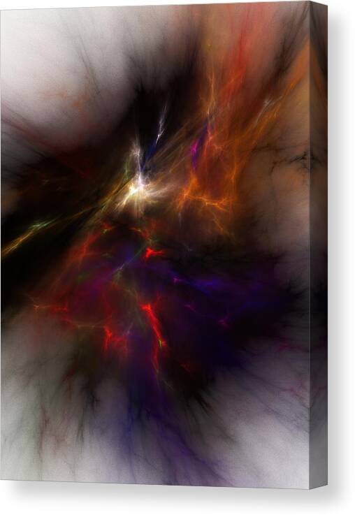 Abstract Digital Painting Canvas Print featuring the digital art Birth of a thought by David Lane