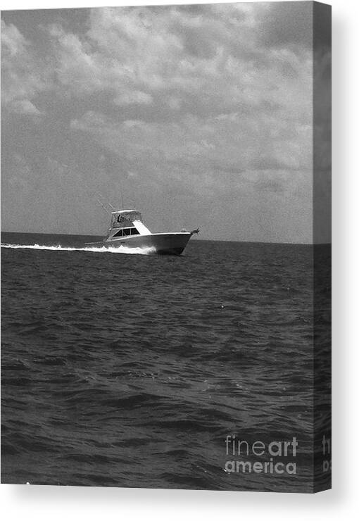 Boat Canvas Print featuring the photograph Black and white boating by WaLdEmAr BoRrErO